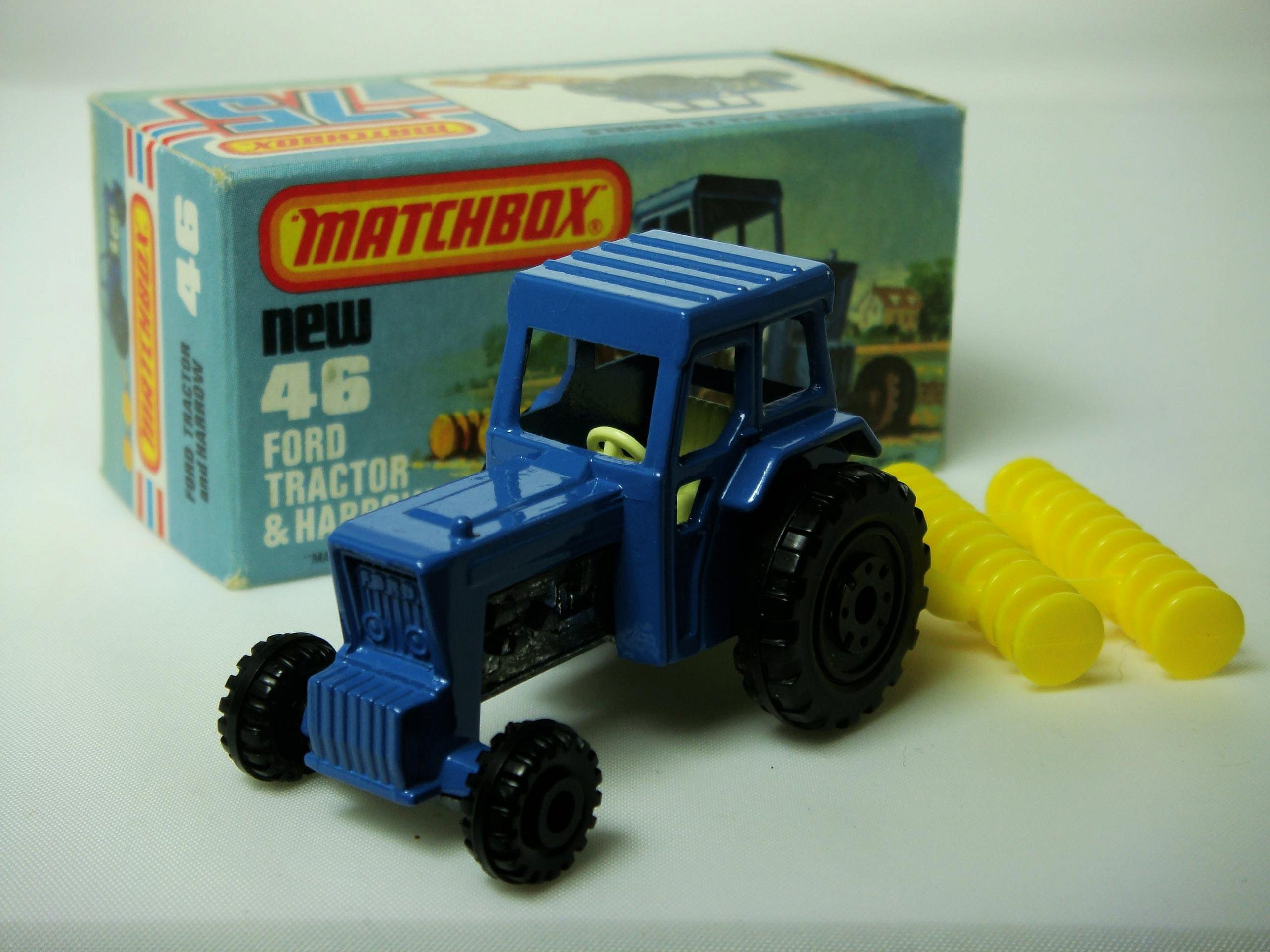 1-75 Series Superfast issues Matchbox Superfast No.46C Ford Tractor and Harrow