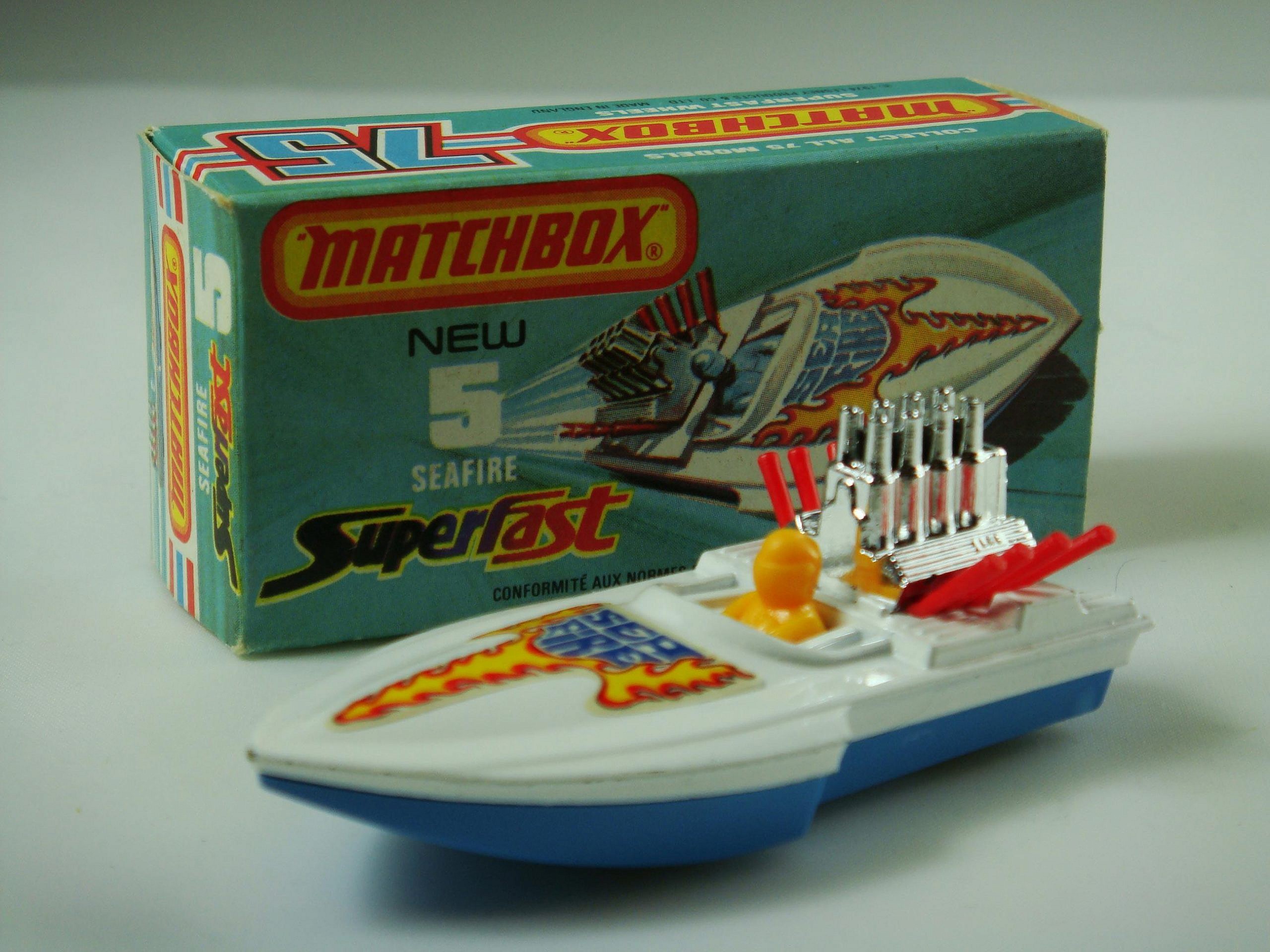 1-75 Series Superfast issues Matchbox Superfast No.5B Seafire Boat