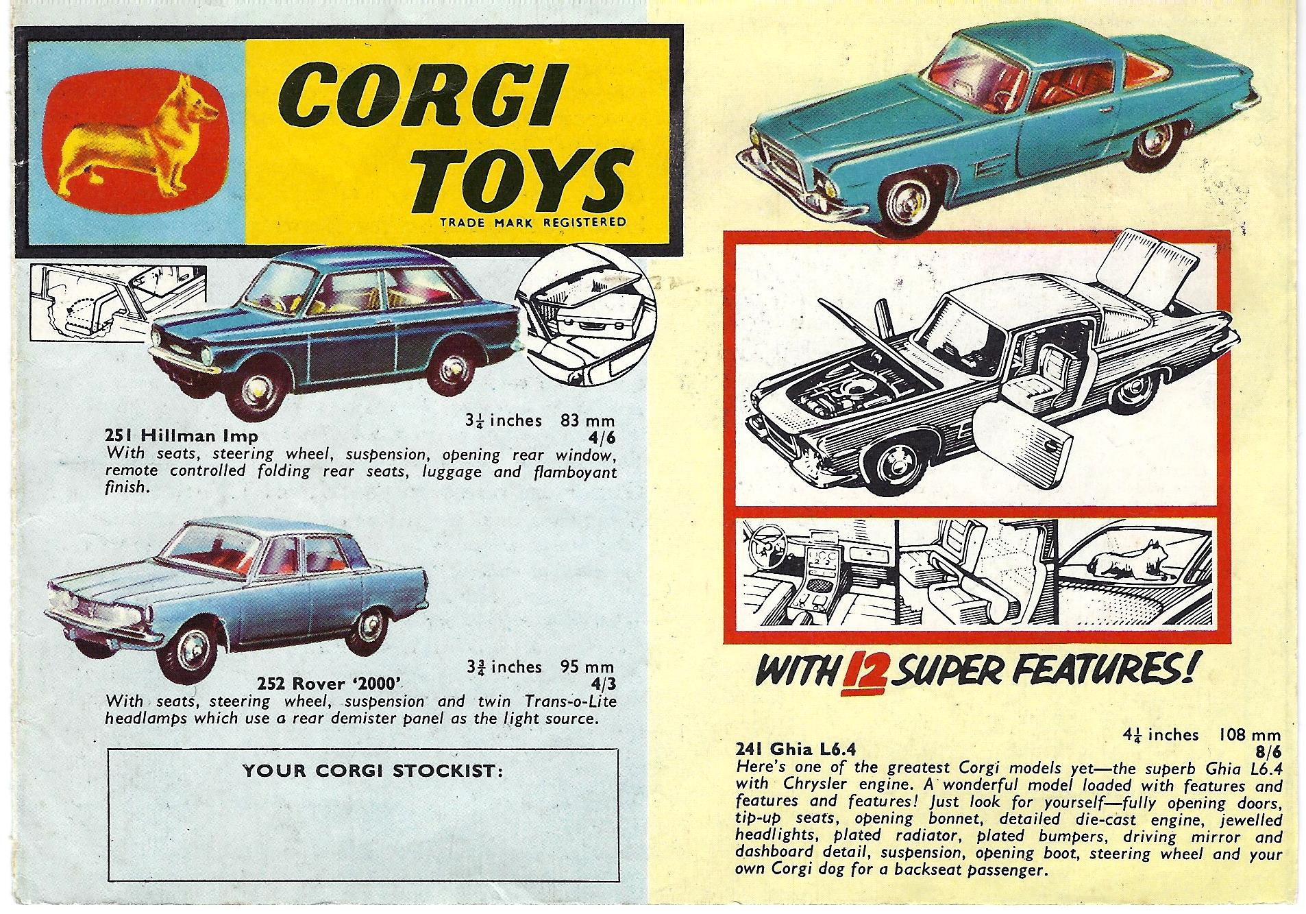 Catalogues Corgi 1964 Interim Leaflet