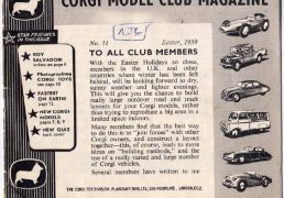 Catalogues No.11 Easter 1959 Club Magazine Corgi Club leaflet