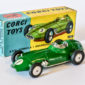 Corgi No.152 BRM Grand Prix Racing Car - green body, silver trim, racing No.1, smooth cast hubs - Excellent in Good Plus card box.