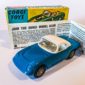 Corgi No.319 Lotus Elan Coupe - blue body, white hood, cream interior, detachable chassis with cast hubs