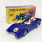 Matchbox Superfast 61a Blue Shark – metallic dark blue body with Scorpion nose label, clear windscreen, bare metal base, 4-spoke wide wheels – Near Mint in Mint “New” type I box.