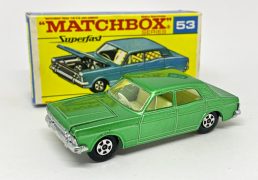 1-75 Series Superfast issues Matchbox Superfast No. 53a Ford Zodiac Scarce F3 Box