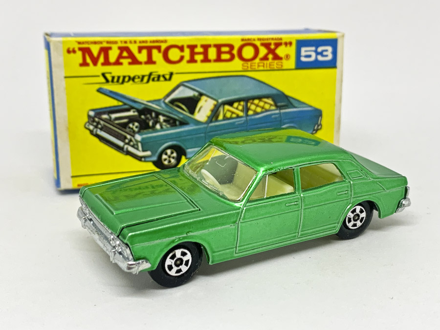 1-75 Series Superfast issues Matchbox Superfast No. 53a Ford Zodiac Scarce F3 Box
