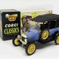 Corgi Original Classics No.9013 Ford 1915 - blue body, black chassis, seats and hood, yellow wheels - Near Mint including inner carded diorama display with plastic figure, lift off lid box is Excellent.
