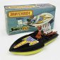 Matchbox Superfast 5f Seafire Power Boat (Superfast 5b) - twin pack issue - gloss black boat with lemon yellow hull, red driver & engine exhausts - Mint in generally excellent 