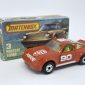Matchbox Superfast 3e Porsche 911/930 Turbo (Superfast 3c) - red body with black & white racing number 90 tampo print, clear windows, tan interior, graphite grey base, 5-arch wheels - Mint in Good creased type K box without 