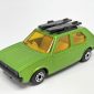 Matchbox Superfast No.7 Volkswagen Golf amber windows, dark yellow interior, matt black base, metallic emerald green body - Mint, unboxed.